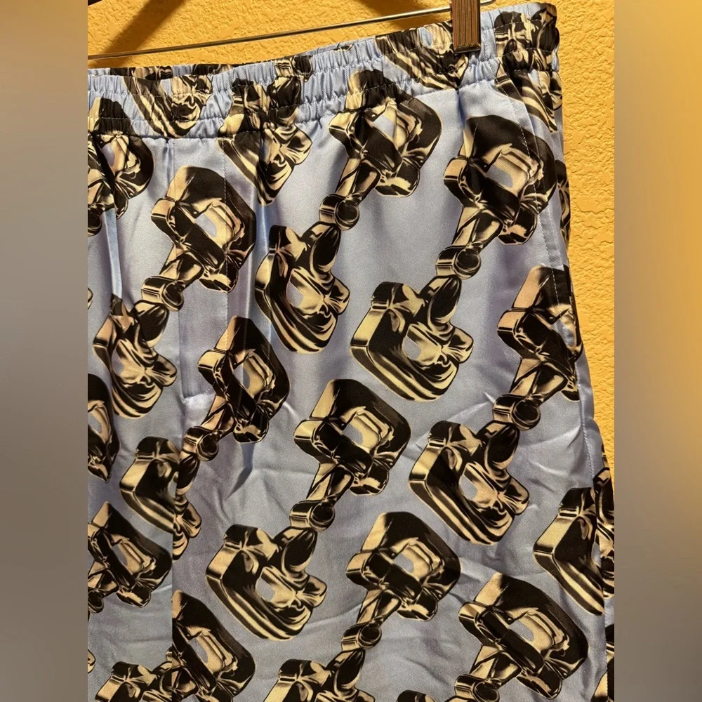 New Gucci Horsebit Logo Silk Shorts Blue Black Size IT 54 / US L 36 - 40 Waist